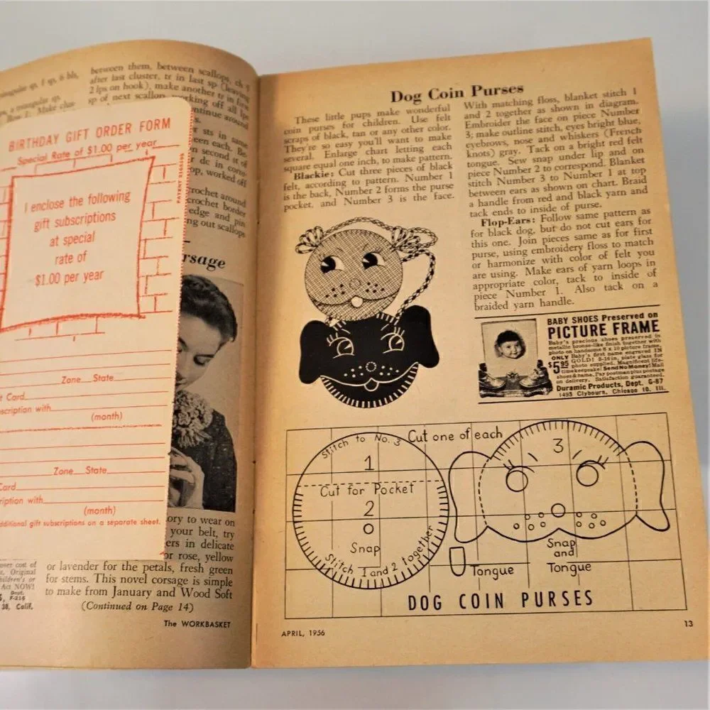 6 Issues The Workbasket Magazine 1956 Vintage Publication Home and Needlecraft
